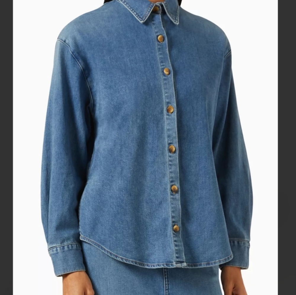 Enza Costa Oversided Denim Shirt NWOT